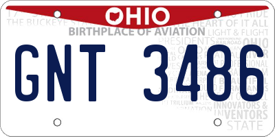OH license plate GNT3486