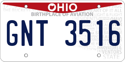 OH license plate GNT3516
