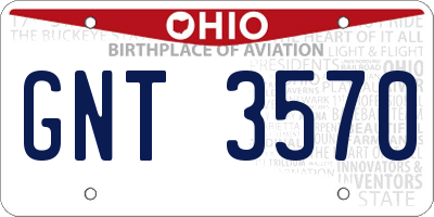 OH license plate GNT3570
