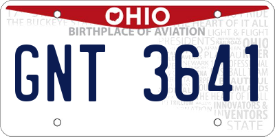 OH license plate GNT3641