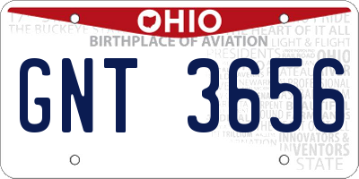 OH license plate GNT3656