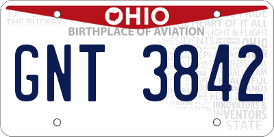 OH license plate GNT3842