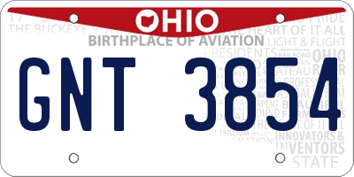 OH license plate GNT3854