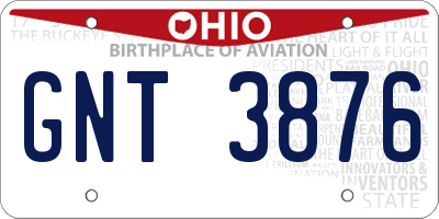 OH license plate GNT3876
