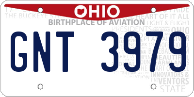 OH license plate GNT3979