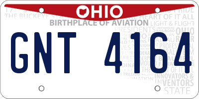 OH license plate GNT4164