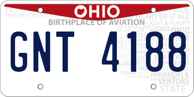 OH license plate GNT4188