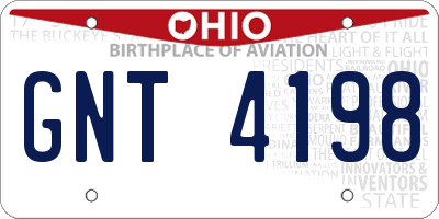 OH license plate GNT4198