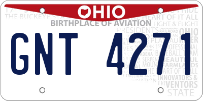 OH license plate GNT4271