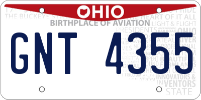 OH license plate GNT4355