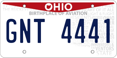OH license plate GNT4441