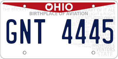 OH license plate GNT4445