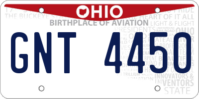 OH license plate GNT4450