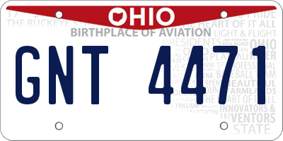 OH license plate GNT4471