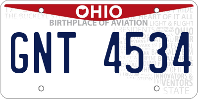 OH license plate GNT4534
