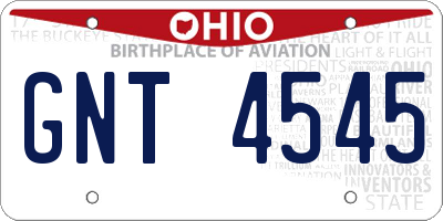 OH license plate GNT4545
