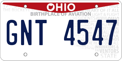 OH license plate GNT4547