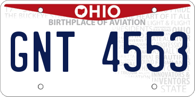 OH license plate GNT4553