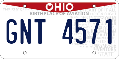 OH license plate GNT4571