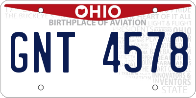 OH license plate GNT4578