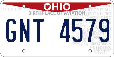 OH license plate GNT4579