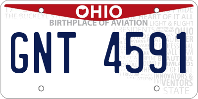OH license plate GNT4591
