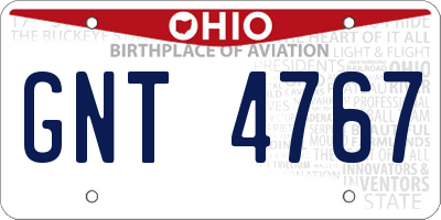 OH license plate GNT4767