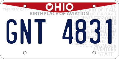 OH license plate GNT4831
