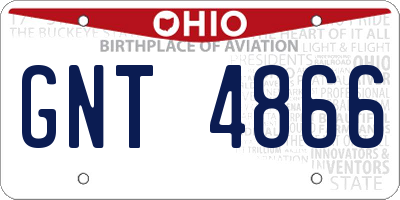 OH license plate GNT4866