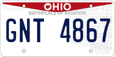 OH license plate GNT4867