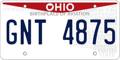 OH license plate GNT4875