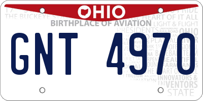 OH license plate GNT4970
