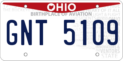 OH license plate GNT5109