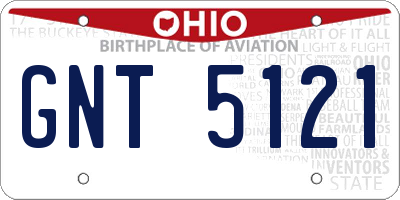 OH license plate GNT5121