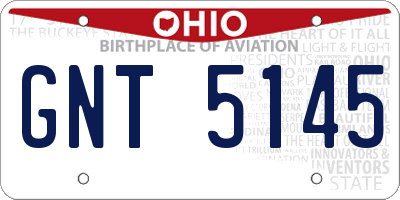 OH license plate GNT5145