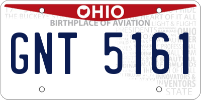 OH license plate GNT5161