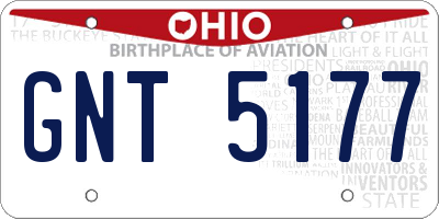 OH license plate GNT5177