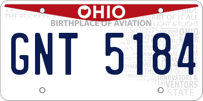 OH license plate GNT5184