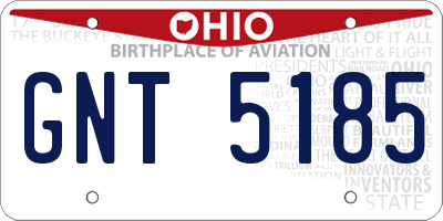 OH license plate GNT5185