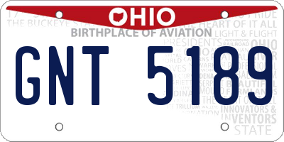 OH license plate GNT5189