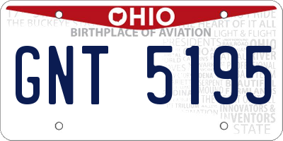 OH license plate GNT5195
