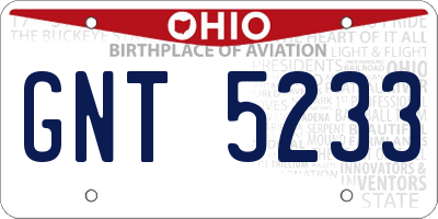 OH license plate GNT5233