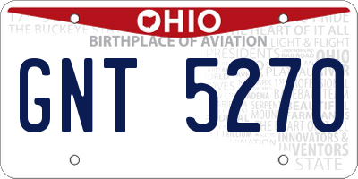 OH license plate GNT5270