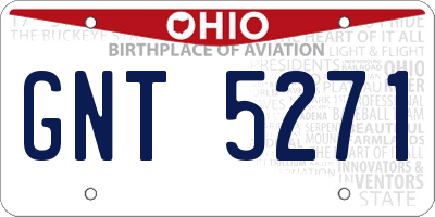 OH license plate GNT5271