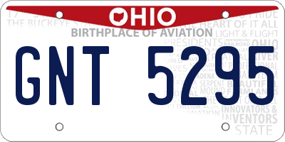 OH license plate GNT5295