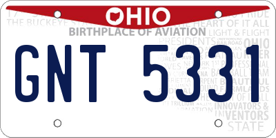 OH license plate GNT5331
