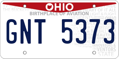 OH license plate GNT5373