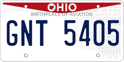 OH license plate GNT5405