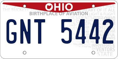 OH license plate GNT5442