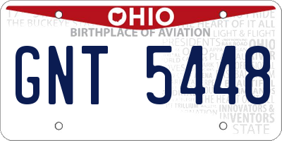 OH license plate GNT5448